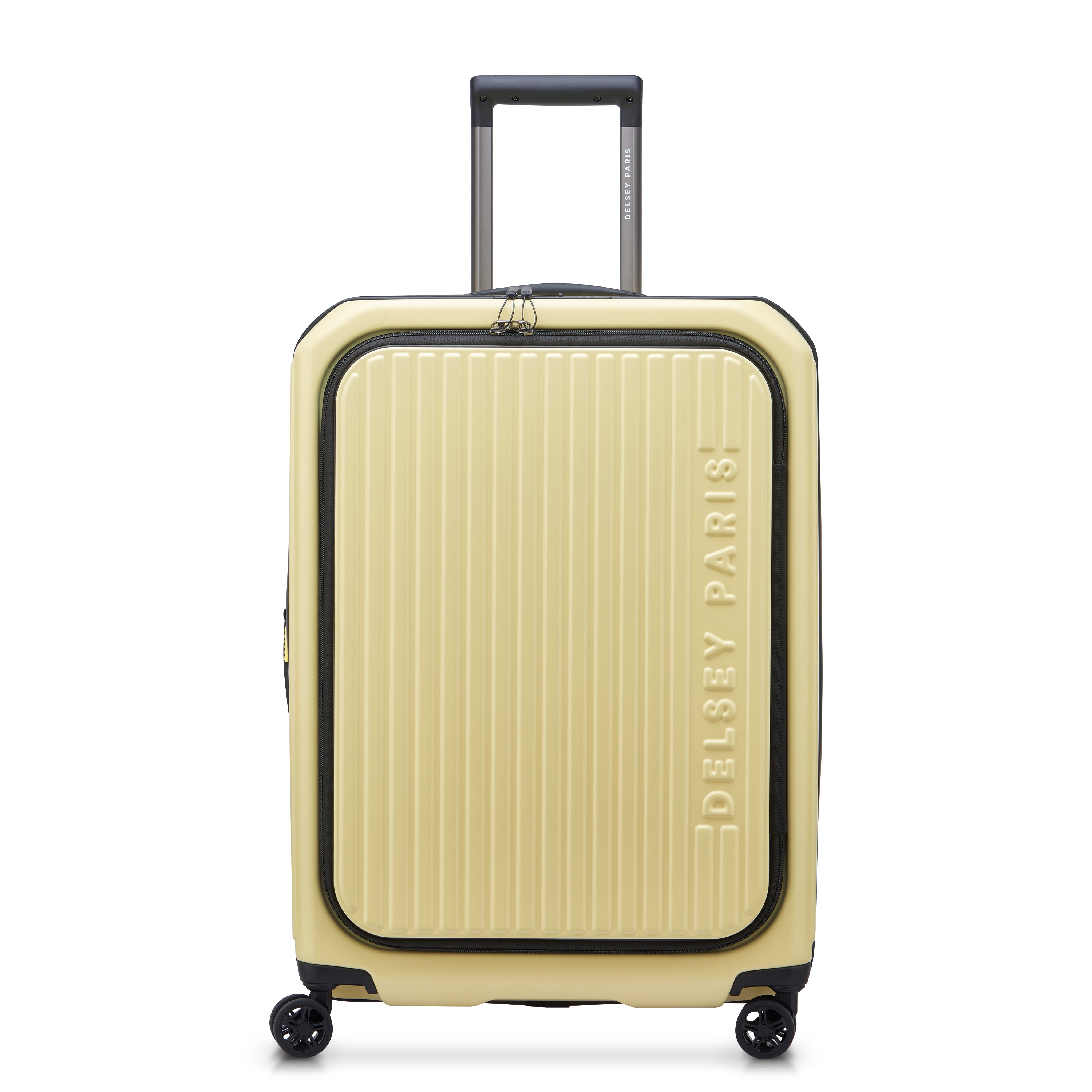 ゲスト('10スペイン) Securitime Zip: Checkin Suitcase, M Expandable (66cm), Pale Yellow
