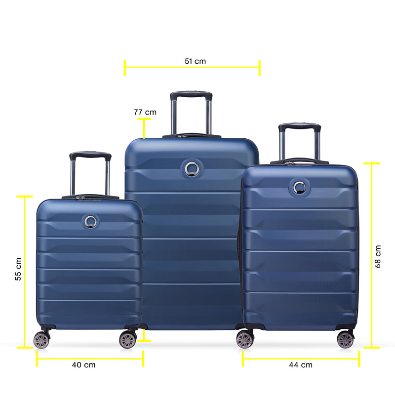 AIR ARMOUR - Set 3 Suitcases (L-77cm) (M-68cm) (S-55cm)