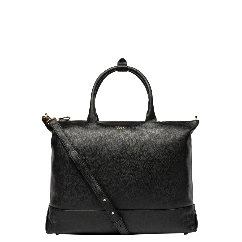 Le Cuir Grainé: Bag, Zippered Tote Bag, Black | Delsey Paris, DE (en)