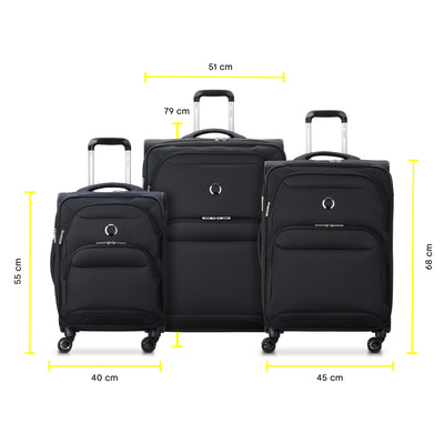 SKY MAX 2.0 - Set 3 Suitcases (L-79cm) (M-68cm) (S SLIM-55cm)
